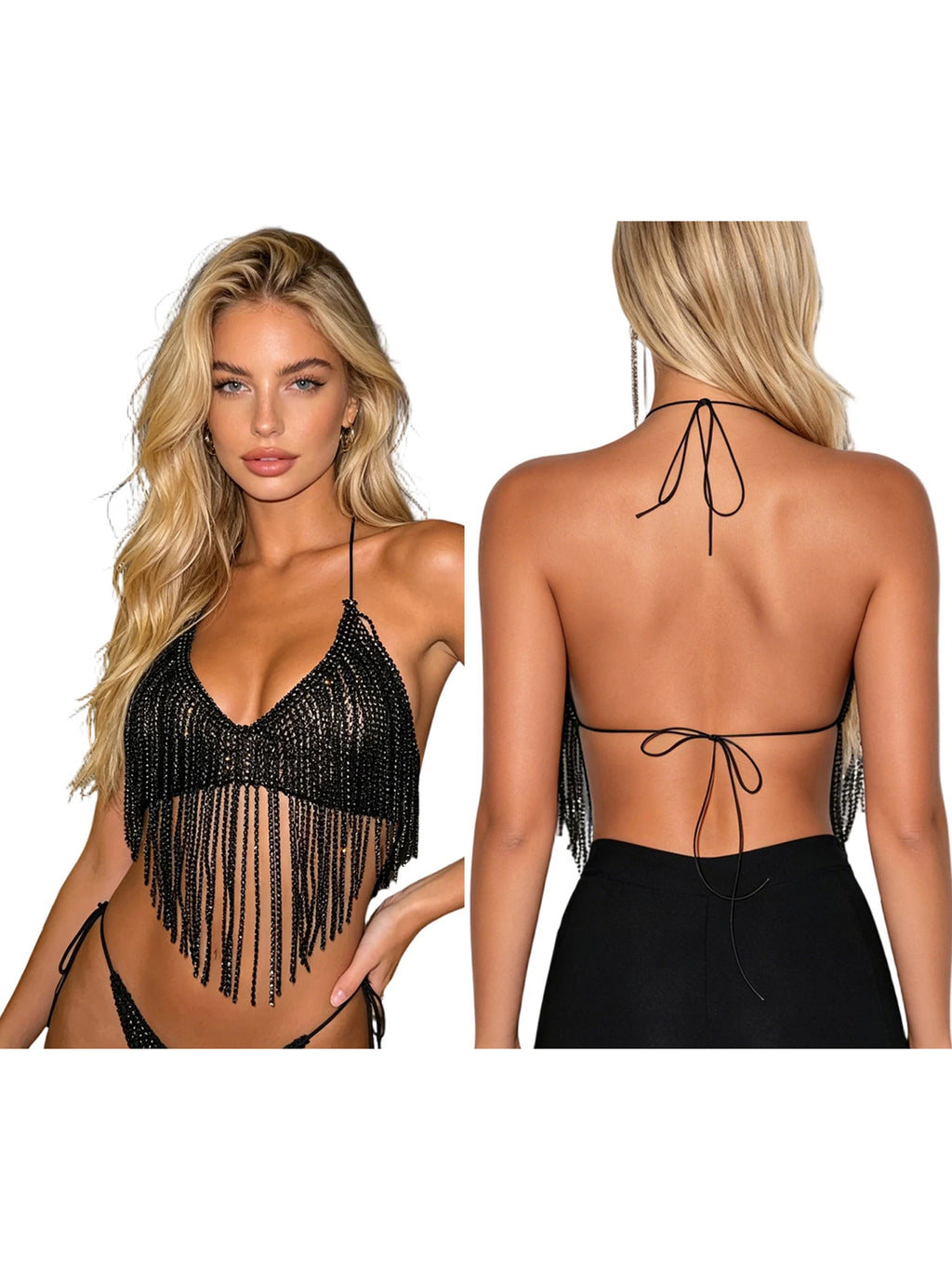 Sequin Halter Party Top