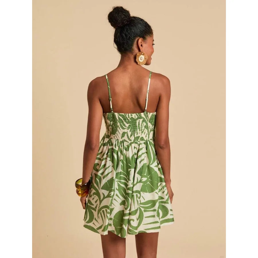 Printed Strap Mini Dress