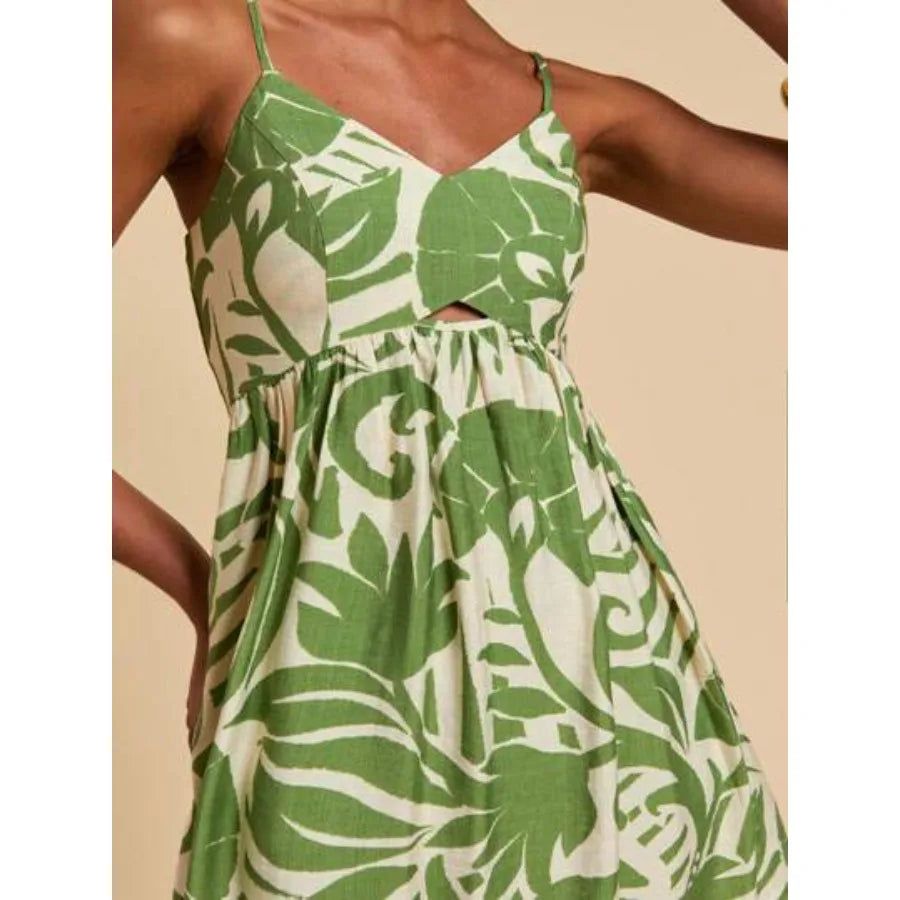 Printed Strap Mini Dress