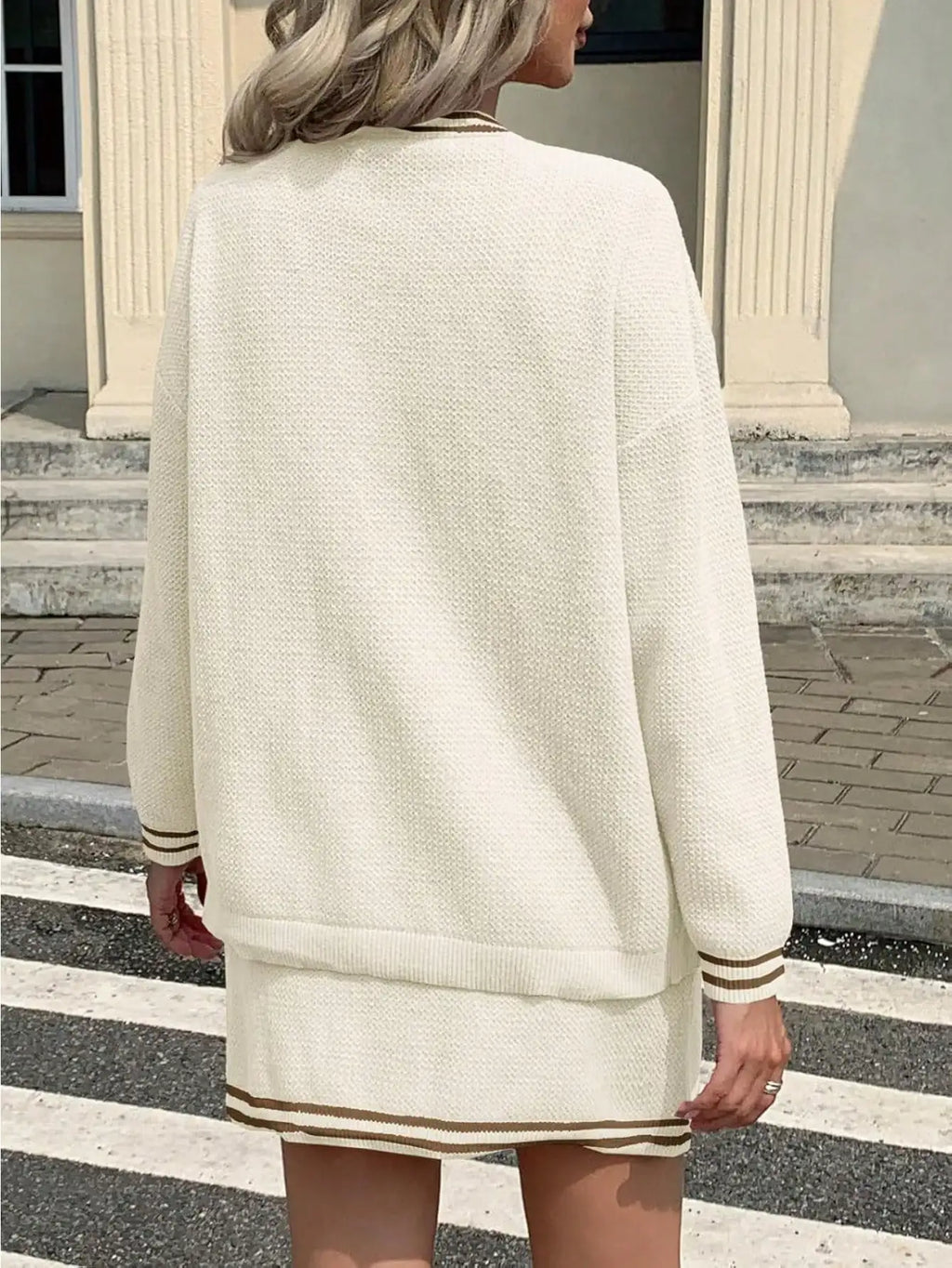 Knit Cardigan Skirt Set
