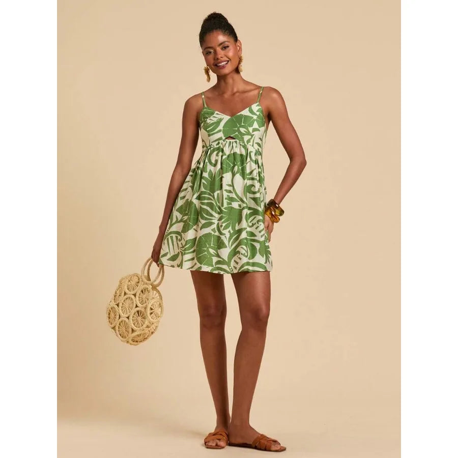 Printed Strap Mini Dress