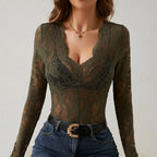 Lace V Neck Blouse