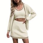 Knit Cardigan Skirt Set