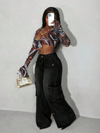 Wide Leg Cargo Jeans