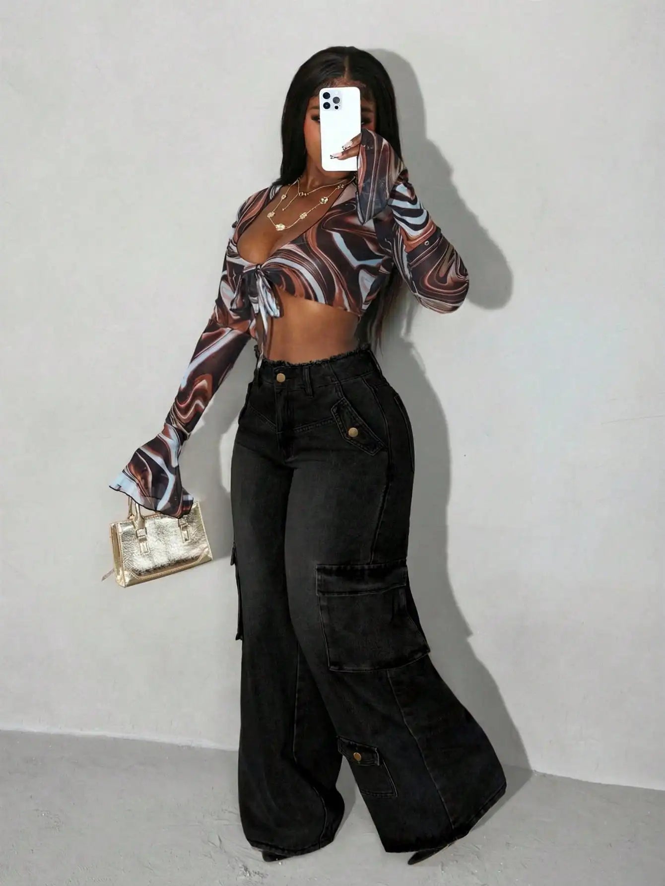 Wide Leg Cargo Jeans