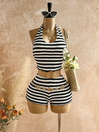 Striped Halter Set