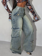Wide Leg Cargo Jeans