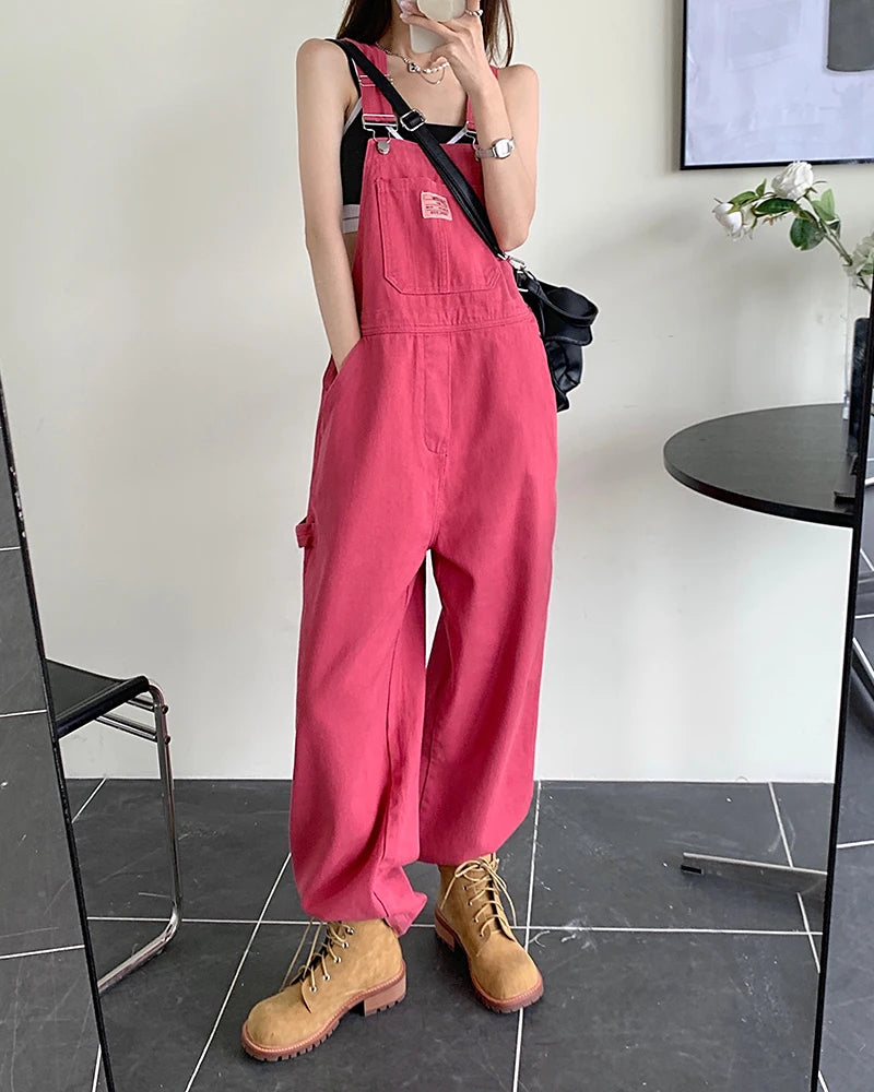 Pink Denim Overalls