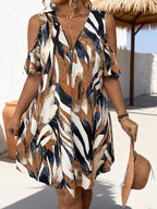 Floral V Neck Dress