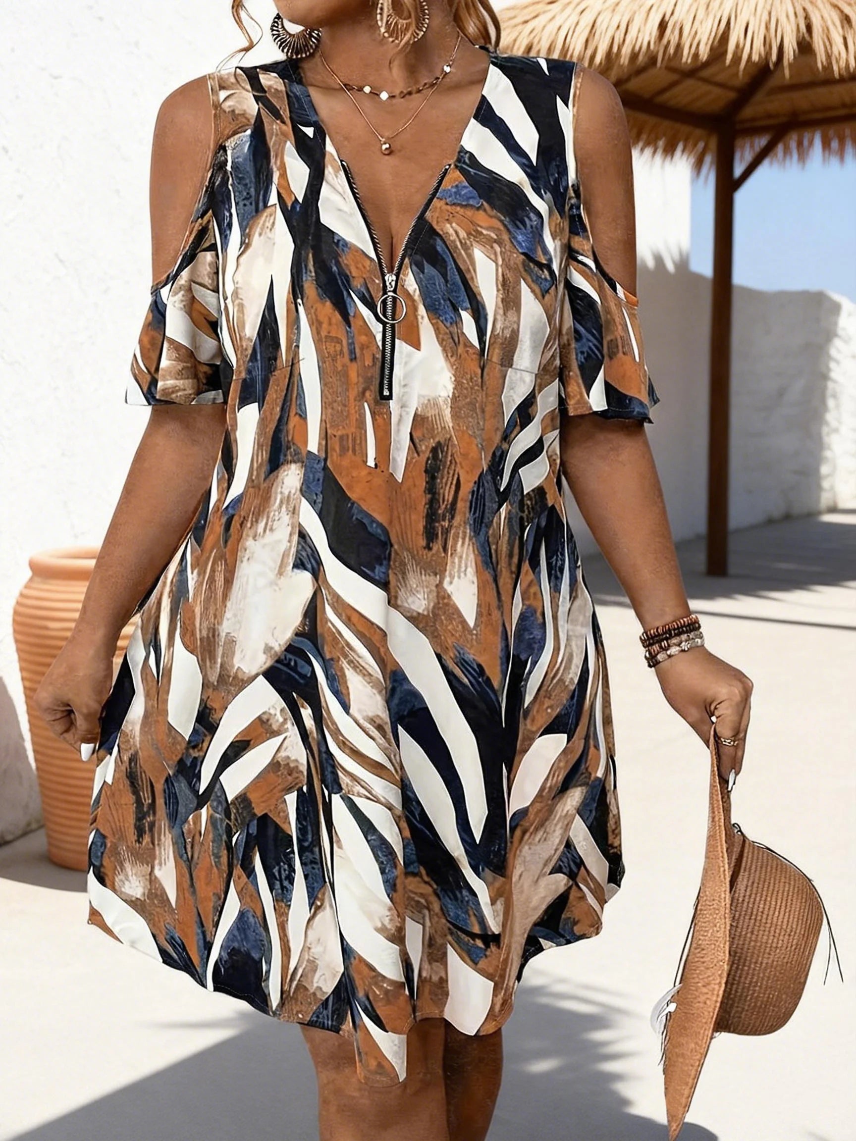 Floral V Neck Dress