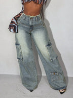 Wide Leg Cargo Jeans