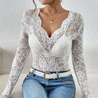 Lace V Neck Blouse