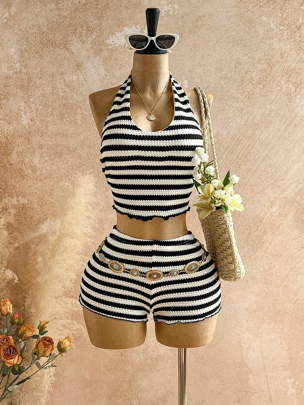 Striped Halter Set