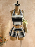 Striped Halter Set