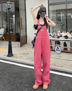 Pink Denim Overalls
