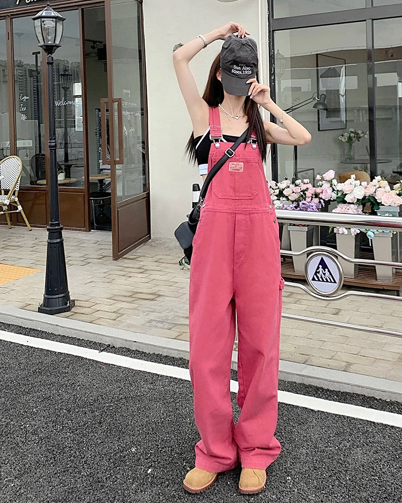 Pink Denim Overalls