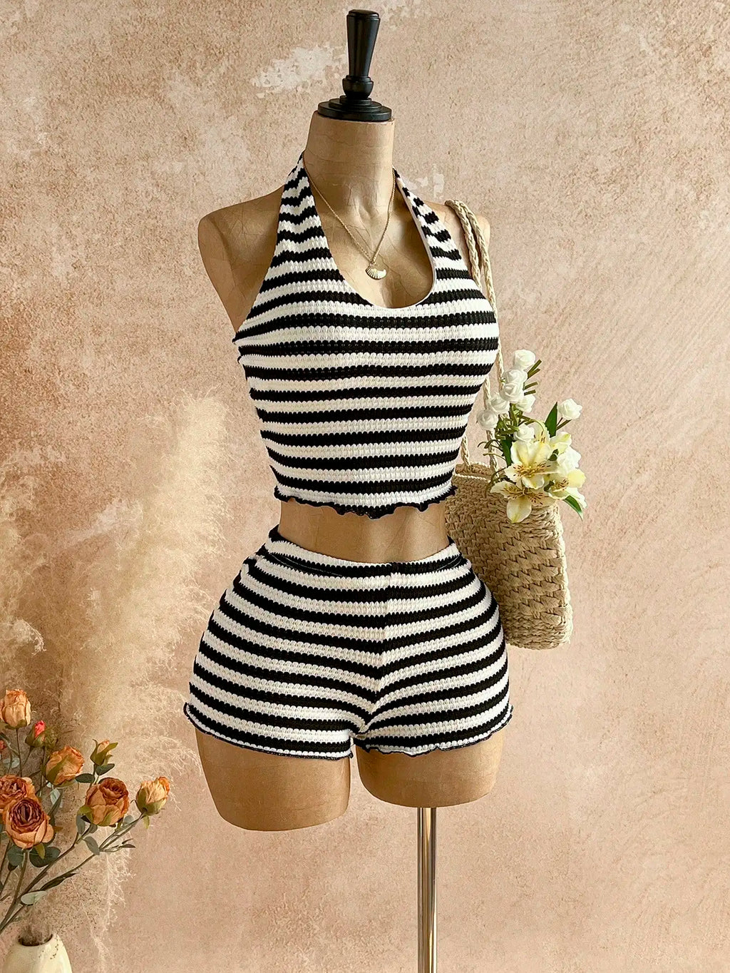 Striped Halter Set
