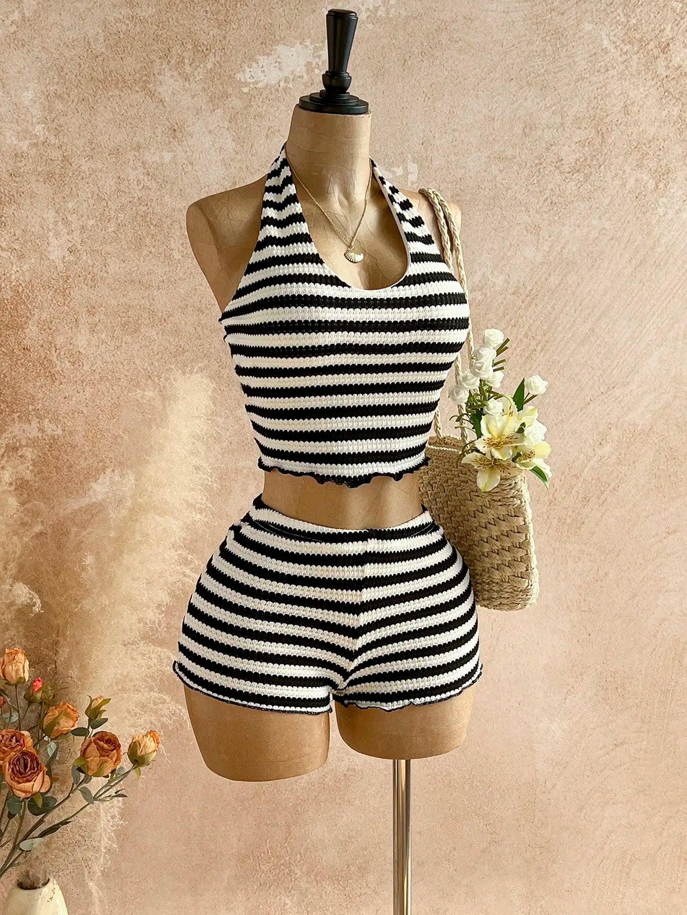 Striped Halter Set