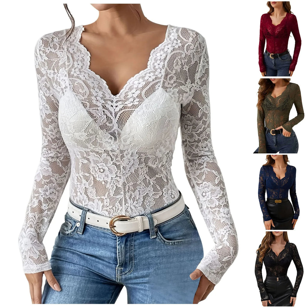 Lace V Neck Blouse